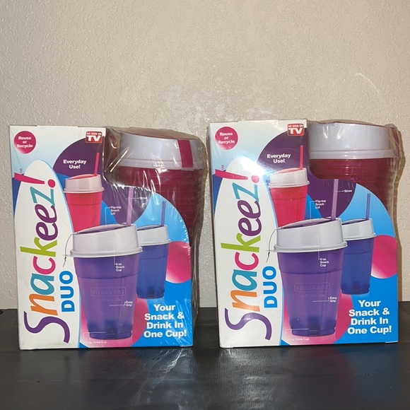 Snackeez duo combo pack cups with straws - Picture 5 of 5